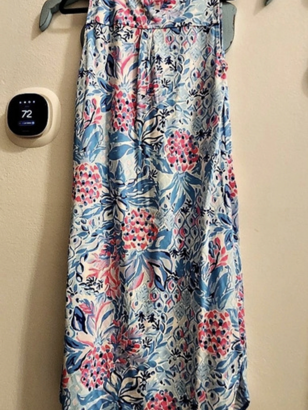 Lilly Pulitzer Kristen Swing Dress Floral Maxi Dress Blue & Pink